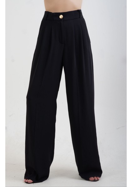 Siyah Geniş Paça Pantolon fiyatları