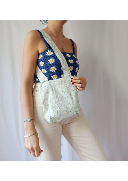 Mini Boy Papatya Desenli Baget Bez Çanta fiyatları