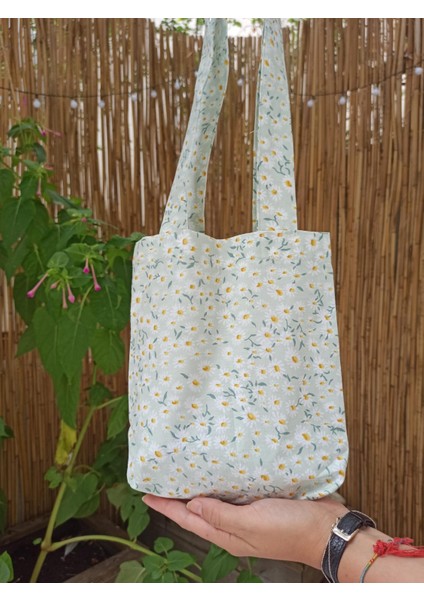 Mini Boy Papatya Desenli Baget Bez Çanta modelleri