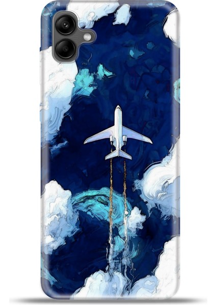 Samsung Galaxy A04 Kılıf Esnek Silikon Kamera Koruma 4K Desenli Özel Tasarım - Uçak Yolculuğu fiyatları