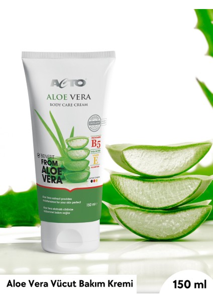 Aloe Vera Body Care Cream - Aloe Vera Özlü Vücut Bakım Kremi - Yeni Formül 150 ml