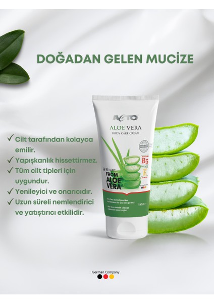 Aloe Vera Body Care Cream - Aloe Vera Özlü Vücut Bakım Kremi - Yeni Formül 150 ml