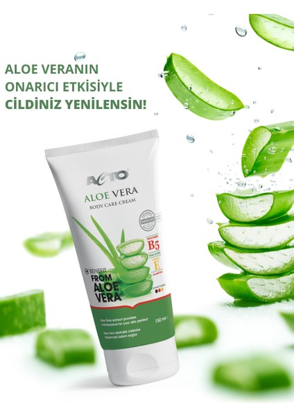 Aloe Vera Body Care Cream - Aloe Vera Özlü Vücut Bakım Kremi - Yeni Formül 150 ml