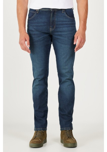 Texas Slim Fit Dar Kesim Normal Bel Mavi Esnek Jean Kot Pantolon