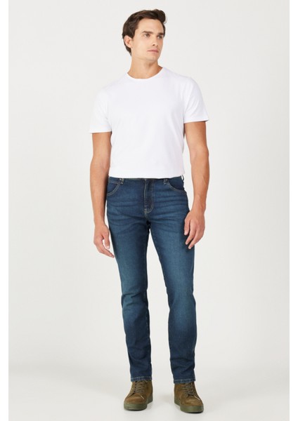 Texas Slim Fit Dar Kesim Normal Bel Mavi Esnek Jean Kot Pantolon fiyatları