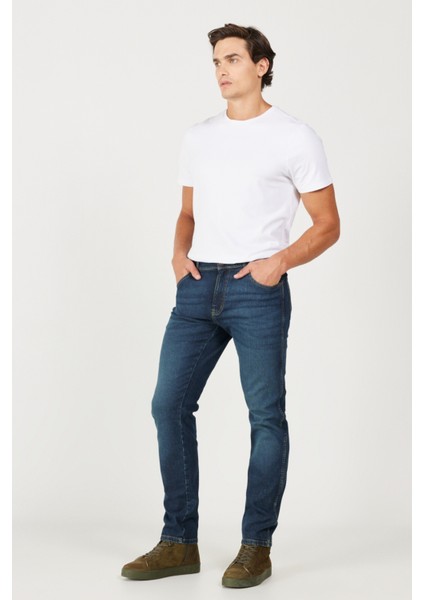 Texas Slim Fit Dar Kesim Normal Bel Mavi Esnek Jean Kot Pantolon fırsatları