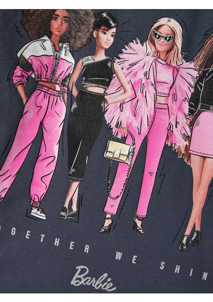 Barbie Baskılı Uzun Kol Kız Çocuk Sweatshirt - Minimalist Tarz fırsatları