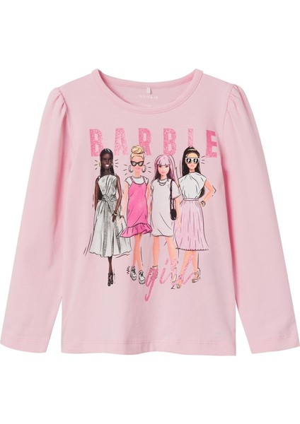 Barbie Baskılı Uzun Kol Kız Çocuk Sweatshirt - Minimalist Tarz