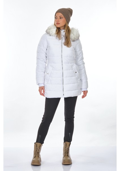 Midi Kapüşonlu Kışlık Şişme Kaban - Sıcak ve Şık!