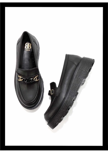 Siyah Kadın Loafer Ayakkabı K01404083009