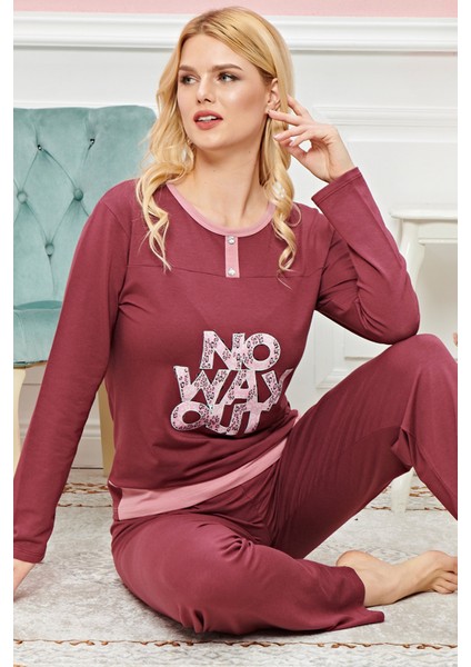 Bayan Uzun Kollu Pijama Takımı Model no 7609