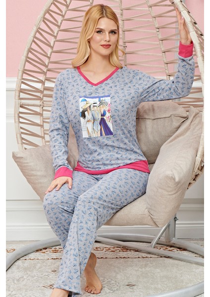 Kadın Uzun Kollu Pijama Takımı Model No 7588