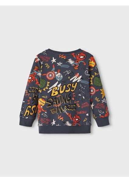 Erkek Çocuk Süper Kahraman Desenli Uzun Kol Sweatshirt - Rahat ve Şık modelleri