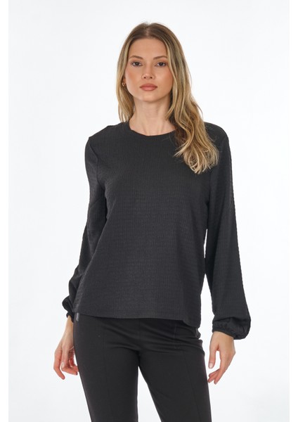 Minimalist Oversize Uzun Kol Crop Bluz - Günlük Şıklık