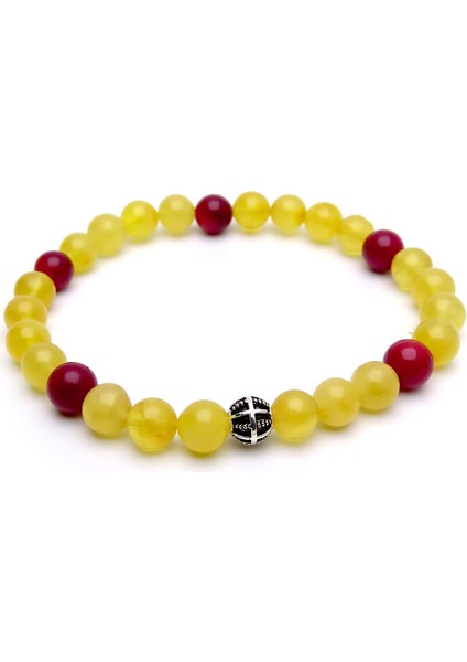 Mercan Taşlı Damla Kehribar Bileklik