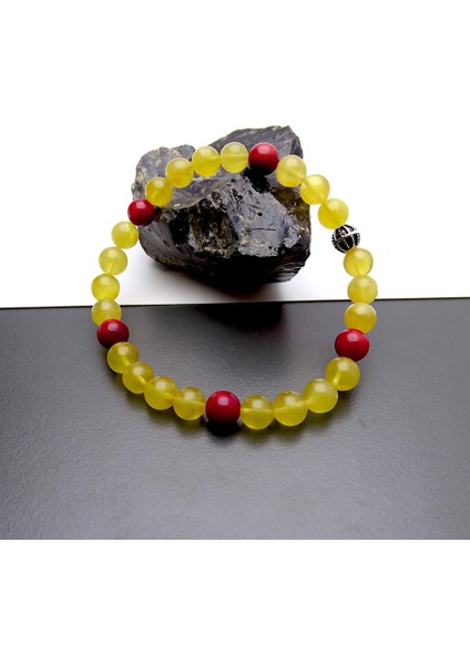 Mercan Taşlı Damla Kehribar Bileklik modelleri