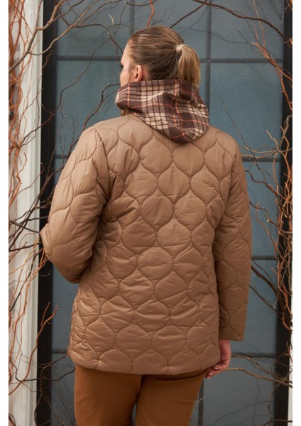 Kapitone Büyük Beden Vizon Mont fırsatları