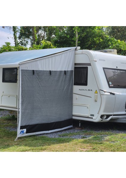 Karavan Gri Plus Tek Yön, Karavan Tentesi Yan Uzatma Gölgelik Perde