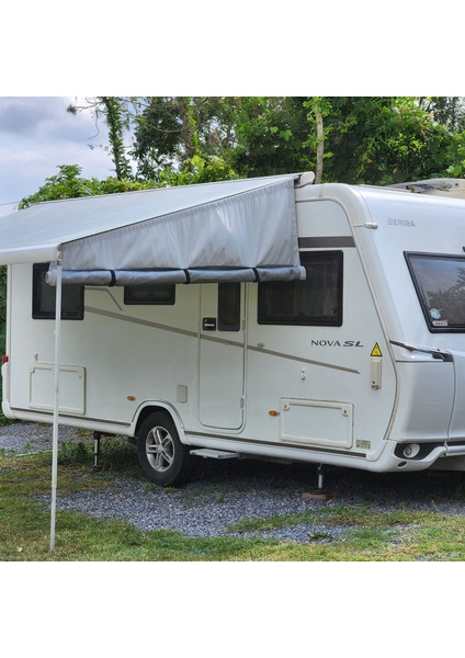 Karavan Gri Plus Tek Yön, Karavan Tentesi Yan Uzatma Gölgelik Perde