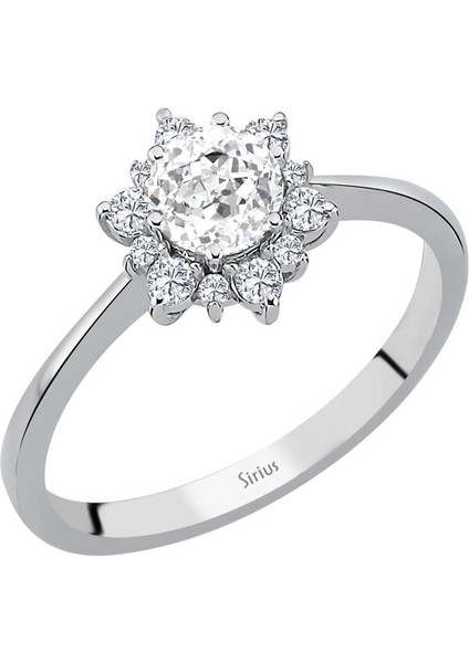 Pırlanta ve Beyaz Topaz Taşlı Dellara Yüzük 0447R0064