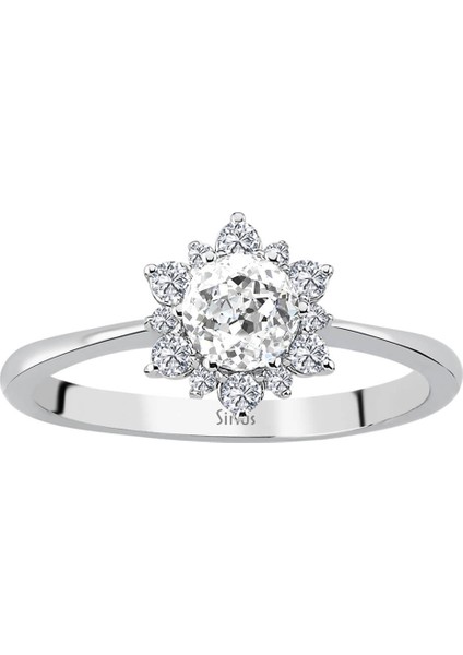 Pırlanta ve Beyaz Topaz Taşlı Dellara Yüzük 0447R0064 fiyatları
