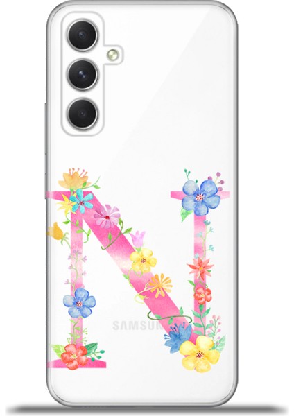 Samsung Galaxy A54 5g Kılıf Esnek Silikon Kamera Koruma Kişiye Özel Harfler Kai - N Harfi