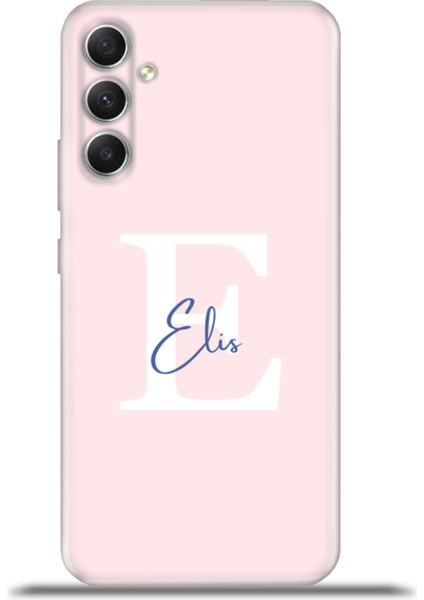 Samsung Galaxy A34 5g Kılıf Silikon Esnek Kamera Koruma Kişiye Özel Isim Harf Zao Pembe - E