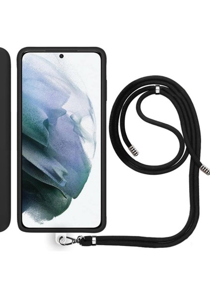 Samsung Galaxy A14 İp Askılı Silikon Kılıf Siyah