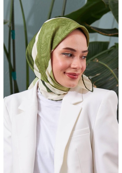 Ipekhan Etnik Desen Serisi Yeşil Pamuk Viskon Eşarp 1127-15 modelleri