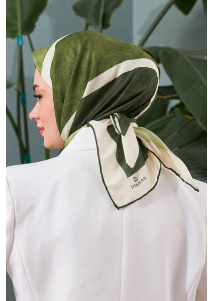 Ipekhan Etnik Desen Serisi Yeşil Pamuk Viskon Eşarp 1127-15 fırsatları