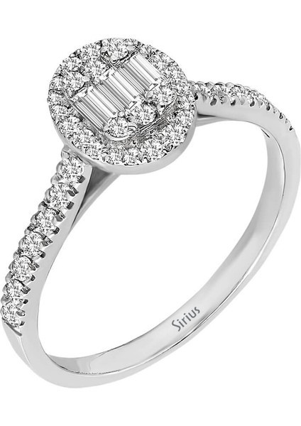 F Renk 0,43 Karat Baget Pırlanta Yüzük 0404R0379