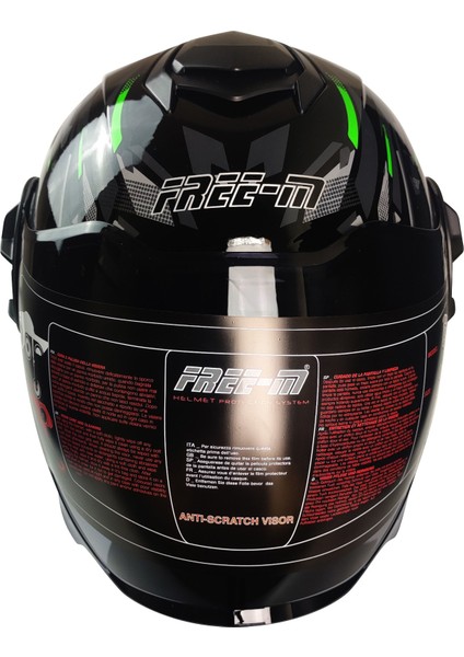 Motosiklet Yarım Kask Double Güneş Vizörlü Ece Sertifikalı Abs Material Motor Kaskı Green Arrow