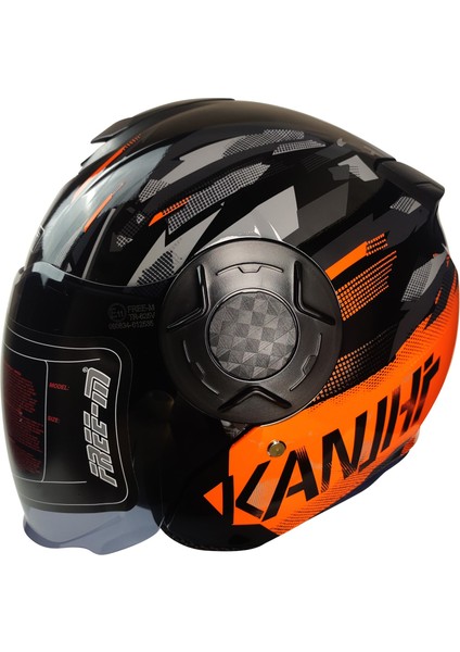 Motosiklet Yarım Kask Double Güneş Vizörlü Ece Sertifikalı Abs Material Motor Kaskı Orange Arrow fiyatları