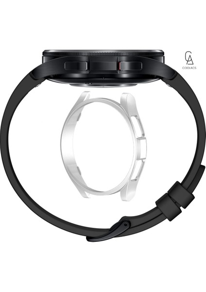 Samsung Galaxy Watch 6 Classic 43MM ile Uyumlu Sert Pc Saat Kasa Gövde Koruyucu Gümüş fiyatları