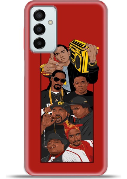 Samsung GALAXYM23 Kılıf Esnek Silikon Kamera Koruma 4K Desenli Özel Tasarım - Rap Legends