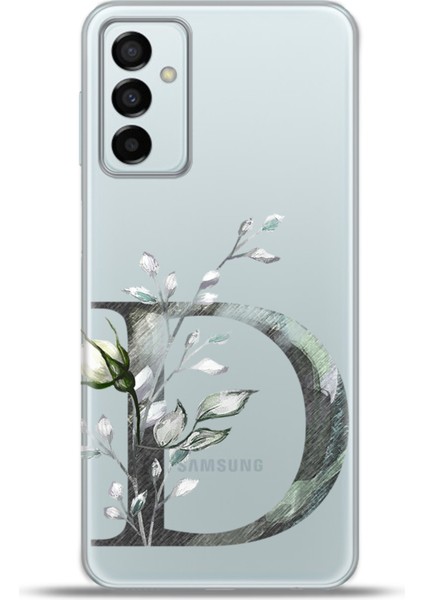 Samsung GALAXYM23 Kılıf Esnek Silikon Kamera Koruma Kişiye Özel Harfler Flora - D Harfi