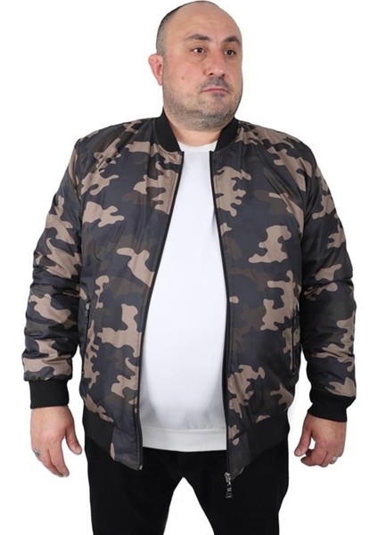 Büyük Beden Camouflage Pilot Mont 22822 Hakı