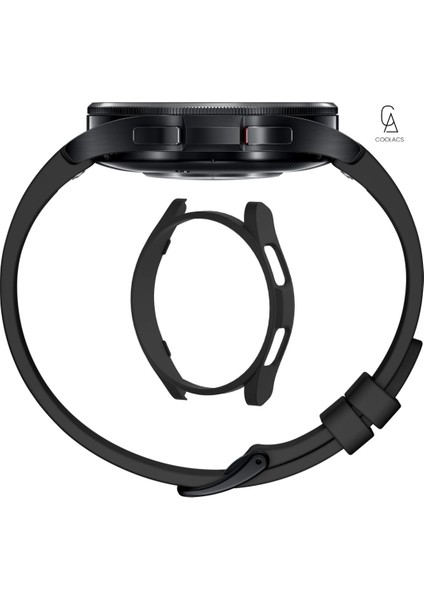 Samsung Galaxy Watch 6 Classic 43MM ile Uyumlu Sert Pc Saat Kasa Gövde Koruyucu Siyah fiyatları