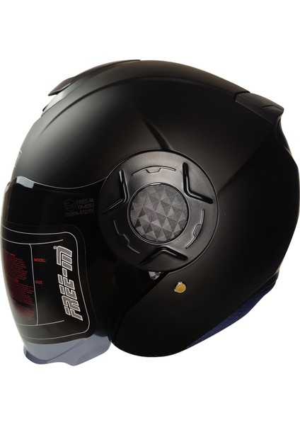 Motosiklet Yarım Kask Double Güneş Vizörlü Ece Sertifikalı Abs Material Motor Kaskı Mat Siyah