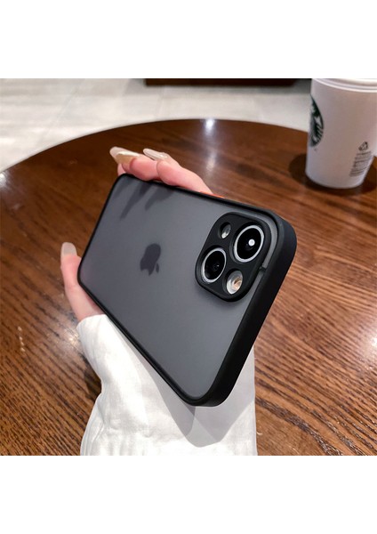 iPhone 15 Plus Kılıf Arkası Leke Yapmaz Mat Sert Şeffaf Kenarları Renkli Silikon Kamera Korumalı fiyatları