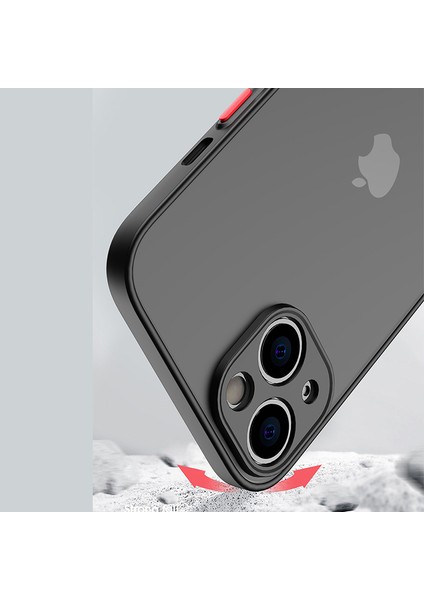 iPhone 15 Plus Kılıf Arkası Leke Yapmaz Mat Sert Şeffaf Kenarları Renkli Silikon Kamera Korumalı