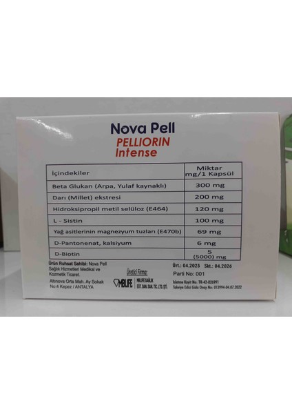 Pellıorın Intense 180 Kapsül fiyatları