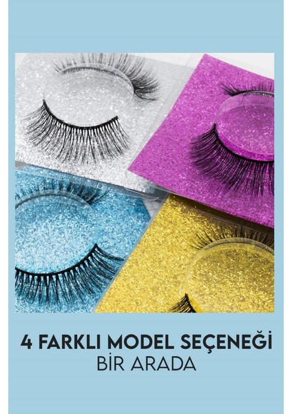 4'lü Set Altıgen Tasarımlı 6d Takma Kirpik B fiyatları