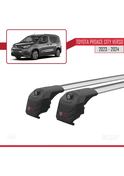 Toyota Proace City Verso 2023 ve Sonrası ile Uyumlu Ace-2 Ara Atkı Tavan Barı Gri fırsatları