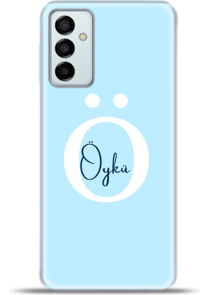 Samsung GALAXYM23 Kılıf Silikon Esnek Kamera Koruma Kişiye Özel Isim Harf Zao Mavi - Ö