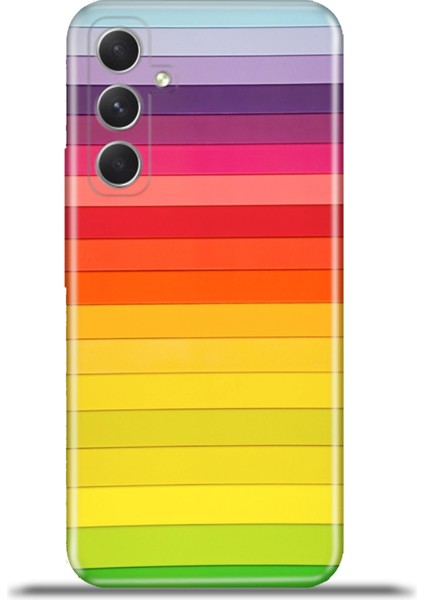 Samsung Galaxy A54 5g Kılıf Esnek Silikon Kamera Koruma 4K Desenli Özel Tasarım - Sıralı Renkler