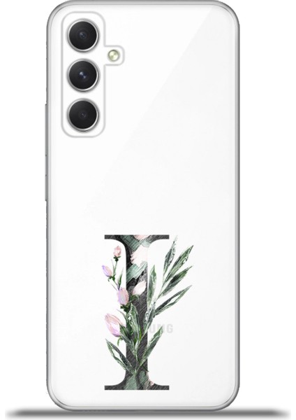 Samsung Galaxy A54 5g Kılıf Esnek Silikon Kamera Koruma Kişiye Özel Harfler Flora - I Harfi