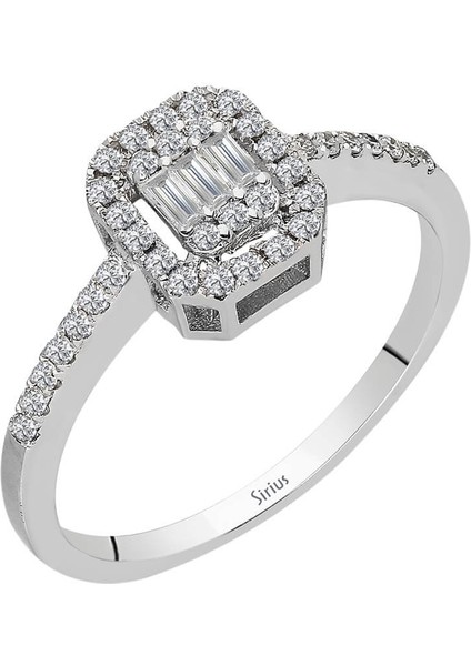 E Renk 0,28 Karat Baget Pırlanta Yüzük 0404R0402