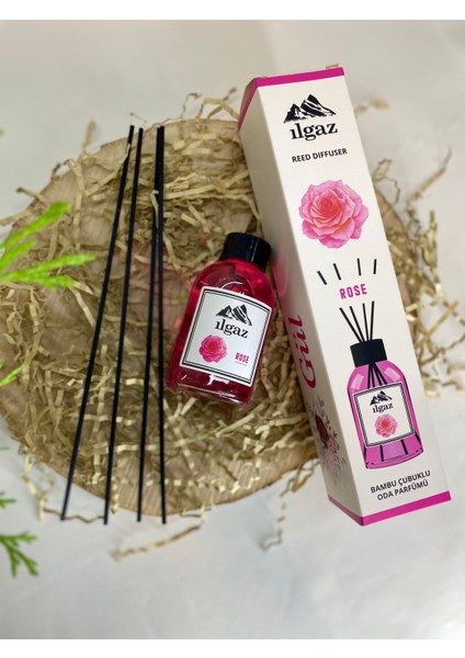 Ilgaz Naturix Organix Reed Diffuser Bambu Çubuklu Aromatik Oda Banyo Kokusu 110 ml Gül