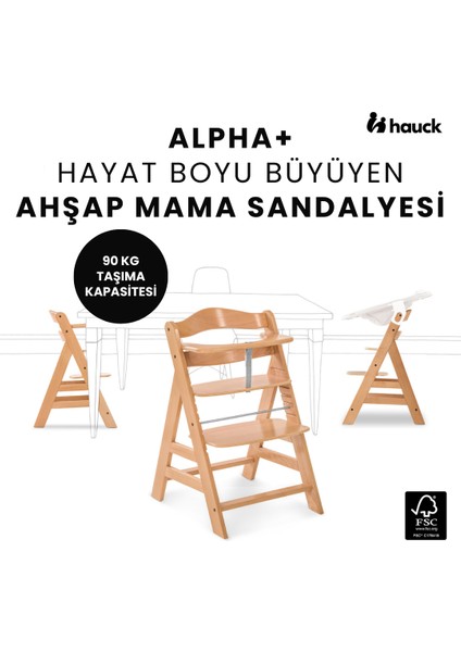 Alpha+ Ahşap Mama Sandalyesi